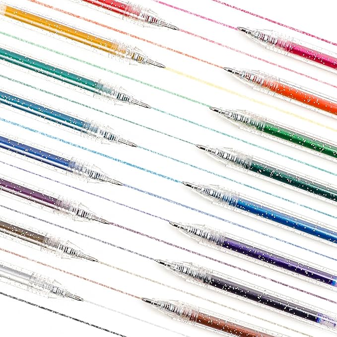 Grabie Glitter Pens (18 Colors Retractable Glitter Gel Ink Pens New)