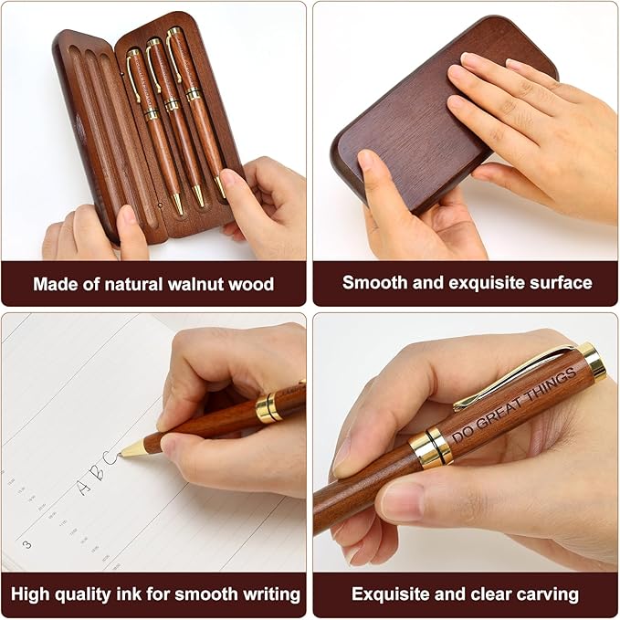 Engraved Wood Pen Set Thank You Gifts for Boss Coworkers Nurses Difference Maker Teacher Gifts for Women Employee Coach Counselor Therapist Leadership Work Christmas Gift Stuff Office Business Pens