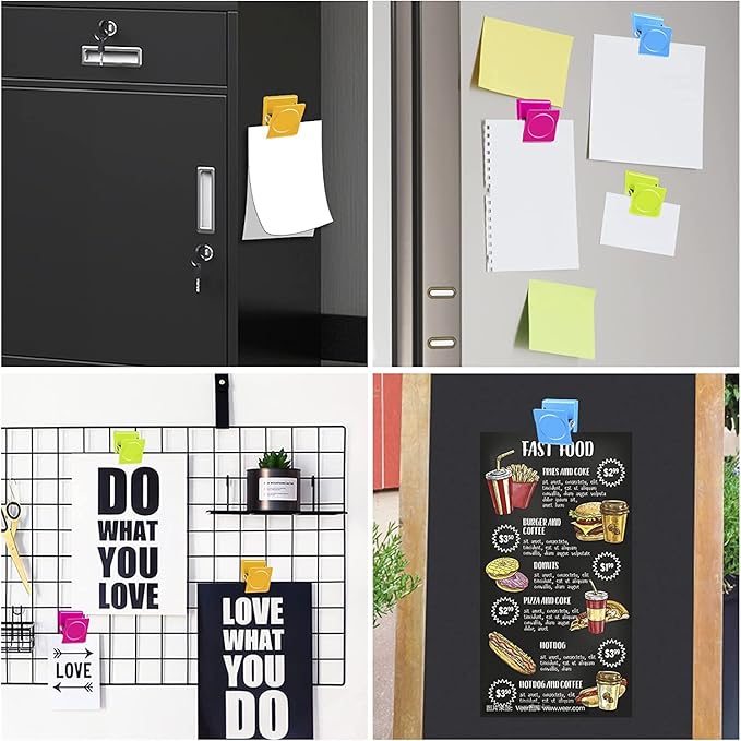 Grtard 24 Pack Magnetic Clips Heavy Duty, Colorful Strong Fridge Magnet Clips Heavy Duty, Metal Magnet Clips for Fridge, clip Magnets, Magnetic Clips for Refrigerator, Locker, Whiteboard, Home, Office