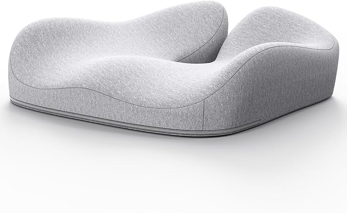 Benazcap Seat Cushion, Memory Foam Cushion for Office Chair - Ergonomic Chair Cushions for Tailbone Pain Relief, Sciatica & Back Support, Office Chair Cushion & Car Seat Cushion, Grey