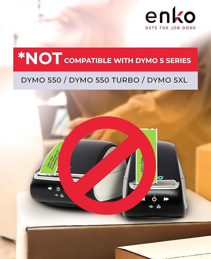 enKo [6 Rolls, 2100 Labels] Address, Shipping & Barcode Labels 30252 - Green (1-1/8" x 3-1/2") Compatible for Dymo LabelWriter & Rollo Printer