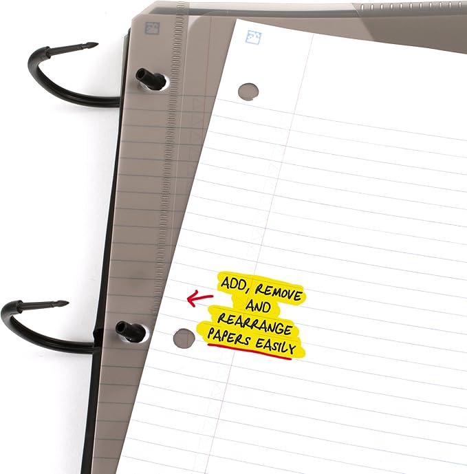 Five Star Flex Refillable Notebook + Study App, College Ruled Paper and 1 Inch TechLock Ring Binder with Pockets, Tabs and Dividers, 200 Sheet Capacity, White (29328AE2)