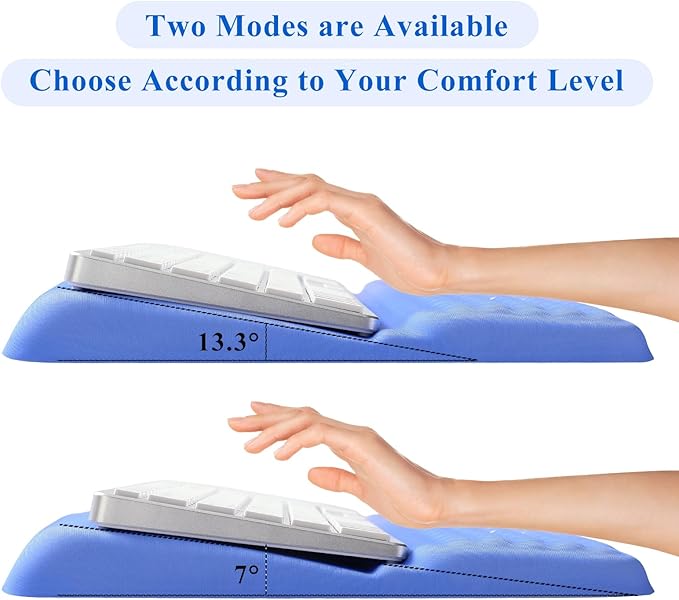 Ergonomic one-Piece Computer Keyboard Stand with Wrist Rest for Desktop Offers Two Support Angles. Silky Lycra Surface and Memory Foam Comfortable Hand Support (Purple Star)