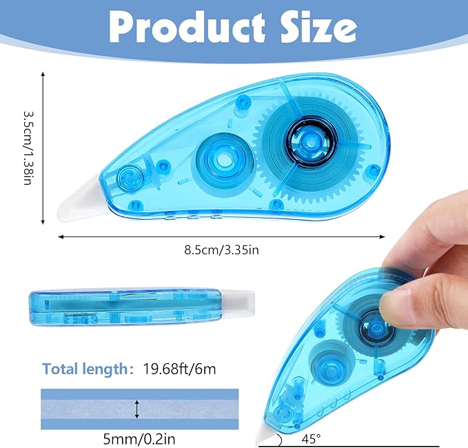 BESARME 24 Pack Correction Tape - Colorful 19.69 Ft Each Correction Tape Roller for Students & Office Supplies