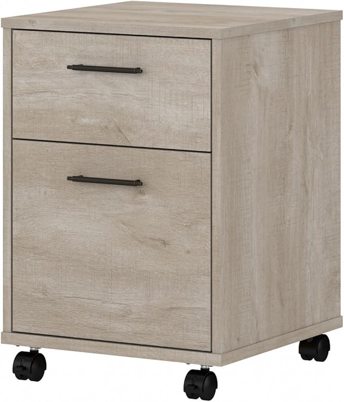 Bush Furniture Key West 2 Drawer Mobile File Cabinet, Rolling File Cabinet for Home Office