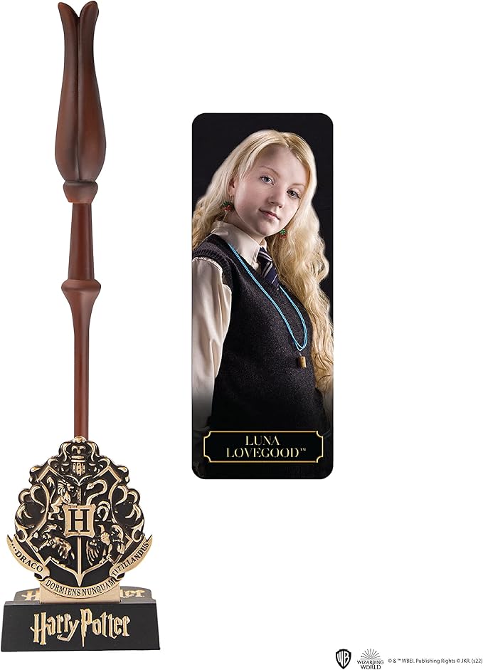 Cinereplicas Harry Potter - Luna Lovegood Wand Pen with Stand & Lenticular Bookmark - Official License