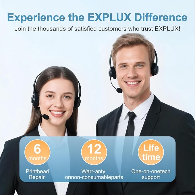 EXPLUX A4 DTF Printer,with XP600 printhead with Anti-Clogging Technology + 200% high Speed Printing,for DIY T-Shirt,Other Textiles,2-Year Ink Included