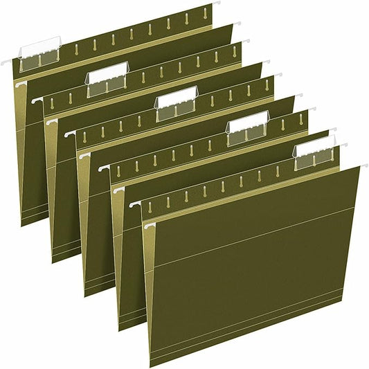 Hanging File Folders, RAZCC 30 Pack Reinforced Hanging Folders Letter Size, Designed for Bulky Files, Filing Cabinet, Adjustable Tabs, Green