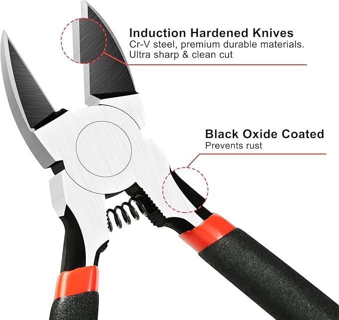 BOENFU Wire Snips Floral Wire Cutter Jewelry Wire Snippers 6 Inches 2 Pack Flush Cut Pliers Side Cutters Metal Cutting Tool for Crafting, Floral, Artificial Flowers, Chicken Wire, Electrical