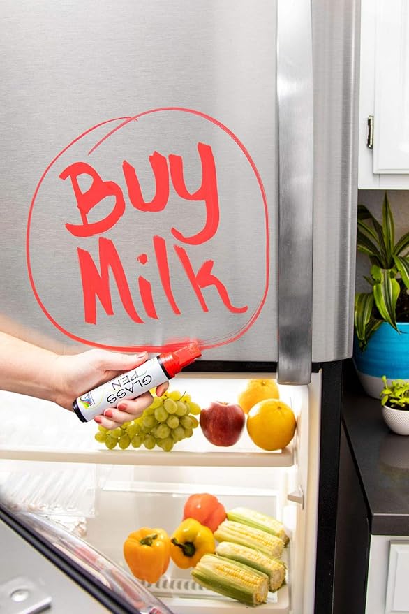 Glass Pen Window Marker: Liquid Chalk Markers for Glass, Car Marker or Mirror Pen with Washable Paint - Car Windows, Mirror, Storefront Windows, Parade & Party, Holiday (Red, Fine Tip)