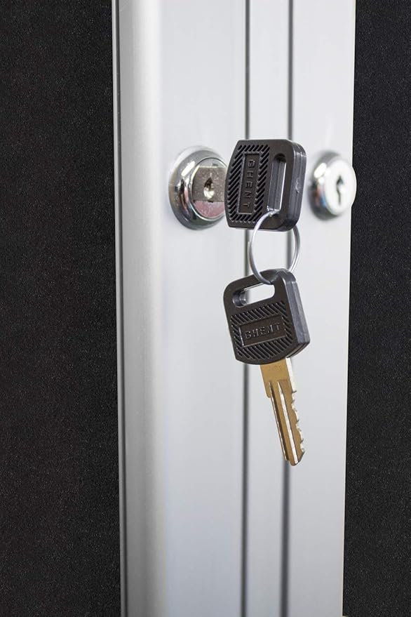 Ghent 48"x60" 2-Door Outdoor Enclosed Vinyl Bulletin Board, Shatter Resistant, with Lock, Satin Aluminum Frame - Ebony (PA24860VX-183), Made in the USA