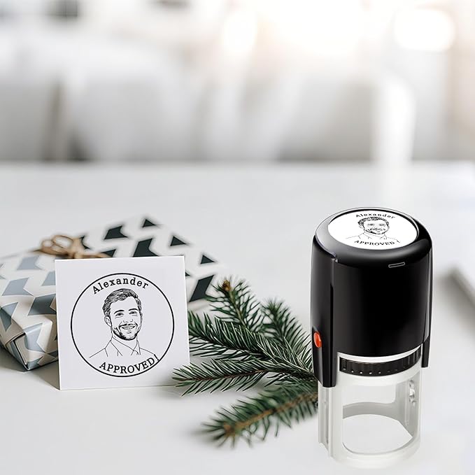 Custom Ink Stamp Personalized Self-Inking Rubber Stamps Customized Return Address Stamp Business Name Label Stamping Supplies Office Business Events 4 Ink Color