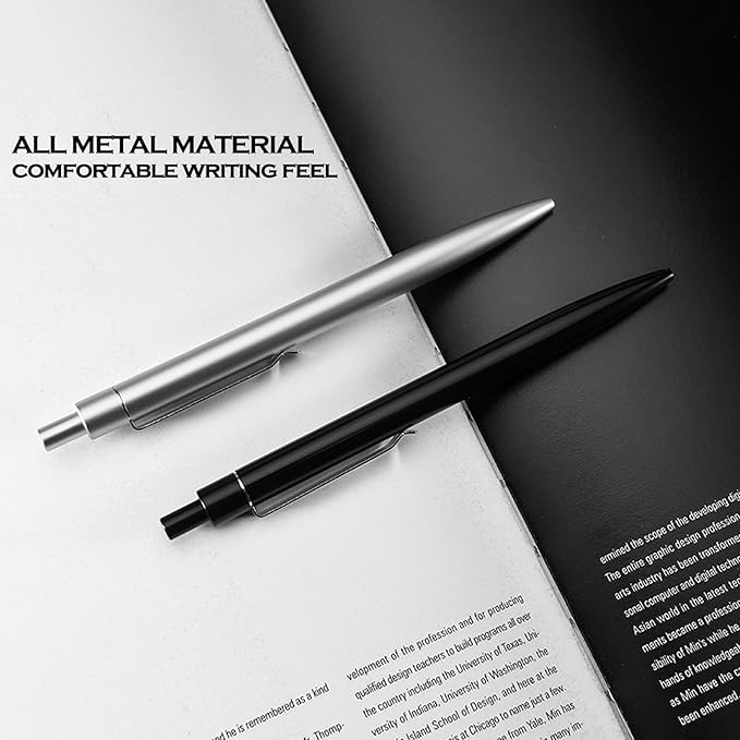 DUNBONG Red Metal Gel Pen, Black Ink, 0.5mm Retractable Ballpoint Pen (Red)