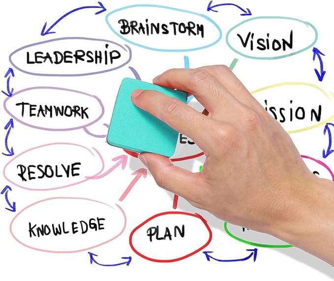 Dry Erase Erasers, 48 Pack Magnetic Whiteboard & Chalkboard Cleansers, Small Magnetic Erasers (Green)