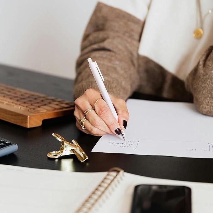 CRYLLIS Pens Bulk, 50Pack Black Pens,Black Ink Ballpoint Pens for Smooth Writing,No Smear,Office Supplies,Back to School Gifts,School Teacher,1.0mm