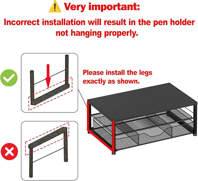 Desk Organizers and Accessories, 2-Tier Computer Monitor Stand with Drawer and 2 Pen Holders, Laptop Stand, Office Desk Accessories for Office Supplies, Rose Gold