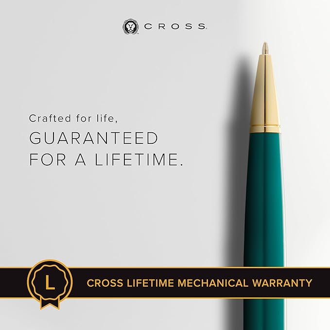 Cross Bailey Light Refillable Ballpoint Pen Presented in a Everyday Gift Box - Medium Point, Black Ink, Polished Green