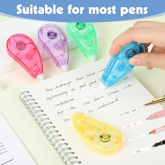 BESARME 24 Pack Correction Tape - Colorful 19.69 Ft Each Correction Tape Roller for Students & Office Supplies