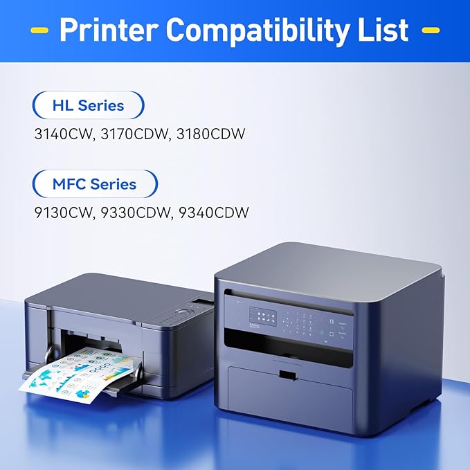 DR221CL DR-221CL Drum Unit Set 4 Pack High Yield Replacement for Brother Color DCP-9020CDN HL-3140CW HL-3150CDW HL-3170CDW HL-3180CDW MFC-9130CW MFC-9330CDW MFC-9340CDW HL-3180CDW Printer Black Color