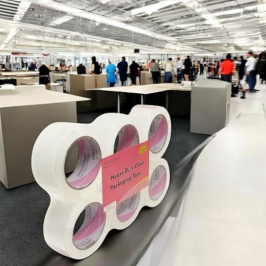 iMBAPrice 2-Inches Clear Sealing Tape, 6 Rolls of 110 Yards (6 x 330 Feet) 2" Wide Shipping Tape for Box Office Moving Packaging Shipping