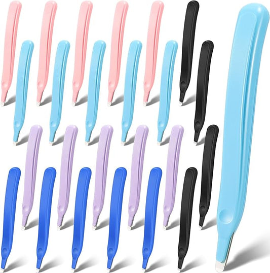 Crtiin 24 Pcs Magnetic Staple Remover Bulk Staple Remover Puller Removing Pen Operation Christmas Tool Gifts Rubberized Office School Gift (Macarons Color)