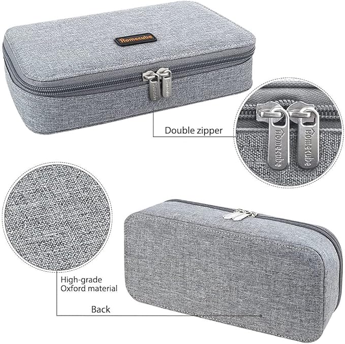 Homecube Pencil Case Capacious Pen Pencil Holder Box Makeup Pens Pouch Oxford Cloth Bag Large Storage Stationery Organizer with Zipper for School & Office - Gray