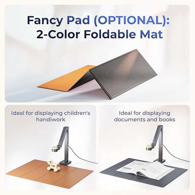 CZUR Fancy S Pro 12MP USB Document Camera for Teacher, 4K Webcam with Microphone and LED Light, Up to 60fps, Auto Focus, for Remote Teaching, Live Streaming, Web Conference, for Mac and Windows