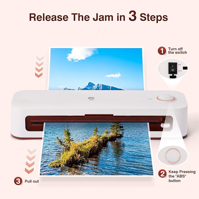 BISOFICE 4 in 1 A4 Laminator Machine Set, Multifunctional Rapid Heating Lamination with Paper Cutter, Trimmer Rounder, 30 Laminating Pouches Suitable for A4/A5/A6 for Home Office School Supplies