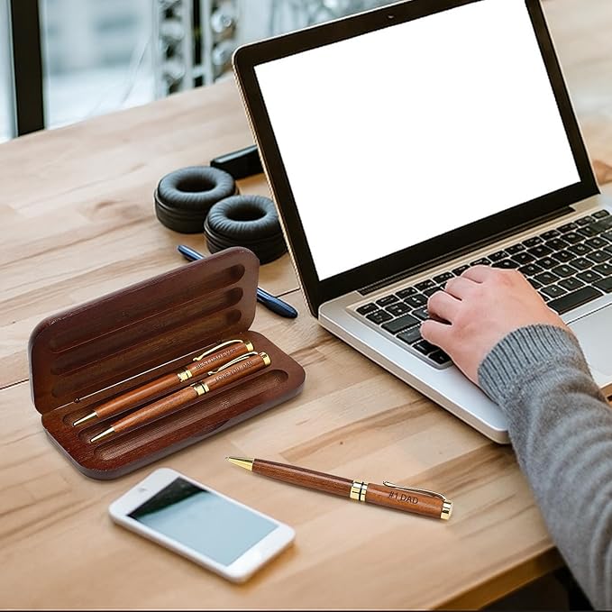 Cool Gifts for Dad from Daughter, Son, Wife Mens Pen Set with Box for Father Daddy Papa Christmas Gifts Best Dad Ever Engraved Dad‘s Pens Sentimental Fathers Day Birthday Gift Ideas Luxury Pens