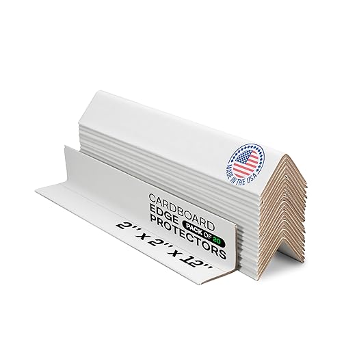 IDL Packaging 2” x 2” x 12” Cardboard Edge Protector (Pack of 20) - Corner Protectors for Shipping, Storage, & Moving – Reinforced Corner Guard Protection for Pallets, Wall Corners, & Furniture
