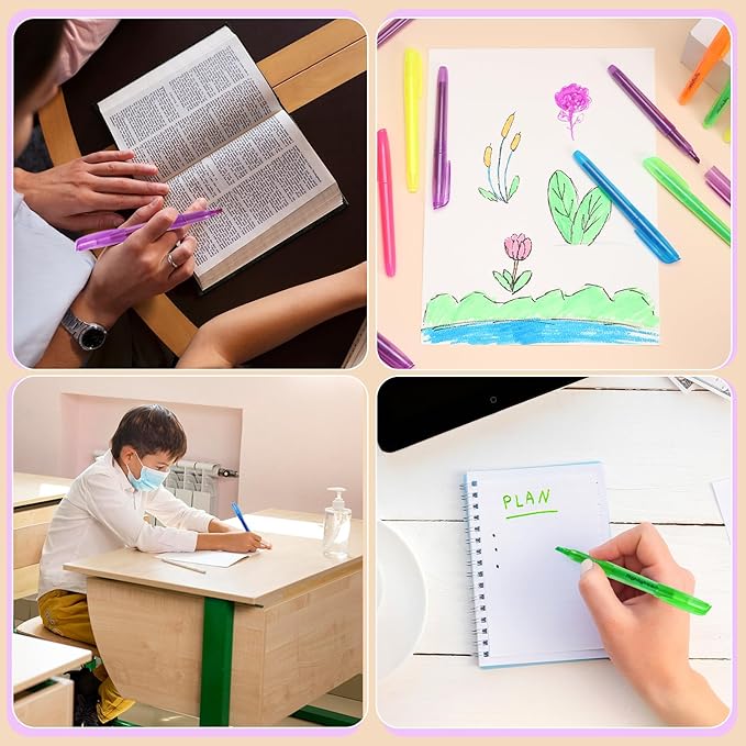 BESARME 60 Pack Highlighters Bulk Highlighter Assorted Colors 6 Colors Fluorescent Highlighters Markers for Home School Office