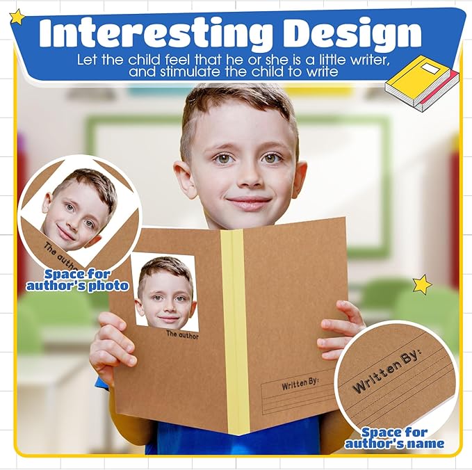 Henoyso 60 Pcs Primary Composition Notebook 9 3/4 x 7 1/2 Inch Kids Journal, Back to School Supplies, K-2 Primary Writing Notebook for Kids Student Draw and Write Story Journal (Colorful Macaron Color)