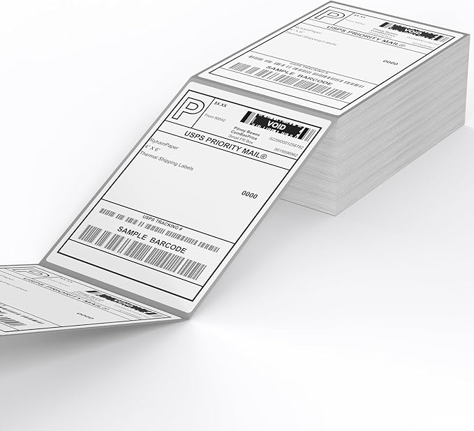 Direct Thermal Label-Shipping Label 4x6-NefLaca Thermal Printer Sticker 4"x6",Compatible with Rollo,Nelko,Zebra. MUNBYN Printer(Pack of 500 Labels)