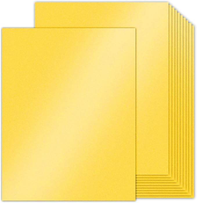 Double Sided Gold Cardstock 8.5 x 11 Metallic Paper, Goefun 100 Sheets 80lb Shimmer Card Stock for Printing, Copy, Invitations, Card Making