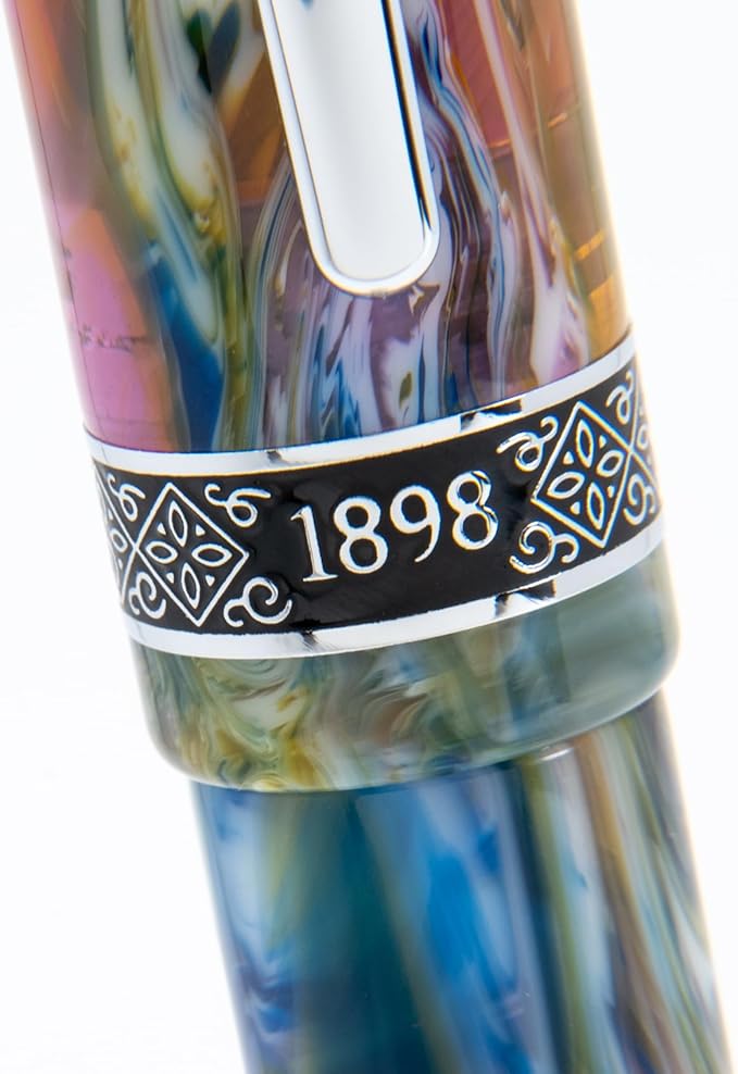 Conklin 1898 Fountain Pen, Misto Green - 14KT Gold Fine Nib | Luxury Writing Instrument with Unique Resin Blend | 14KT Gold Nib Made in Germany | Ideal for Pen Enthusiasts