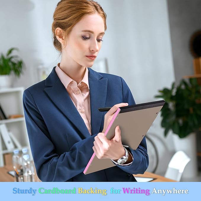 HAUTOCO 12 Pack 8.5 x 11 Legal Pads Colored Wide Ruled Notepads Perforated Writing Pads, 30 Sheets Per Notepad, 3-Hole Punched Paper, Writing Note Pads for School, Home, Office, Business