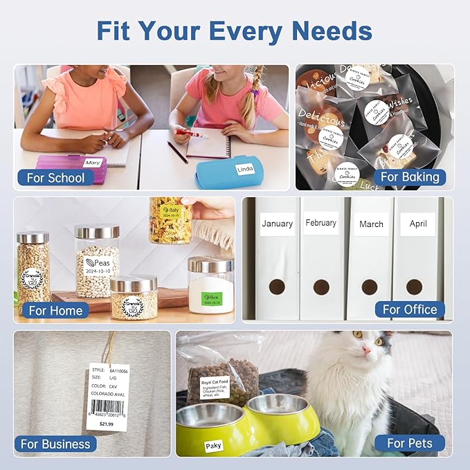 CLABEL Thermal Label Maker Machine: 221B Bluetooth Label Printer Mini Sticker Barcode Printer Inkless Label Maker Compatible with Clothing Price Labeling with 1 Roll of 50x30mm Label(Gray White)