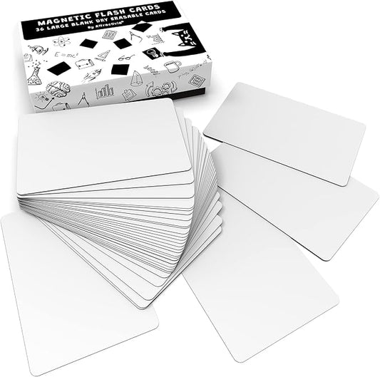Dry Erase Magnetic Labels 5.6 x 3.7 in, Dry Erase Magnets, 36-Pack, White Erasable Write-On All-Purpose Labels, for Office, Education, Home, Whiteboard