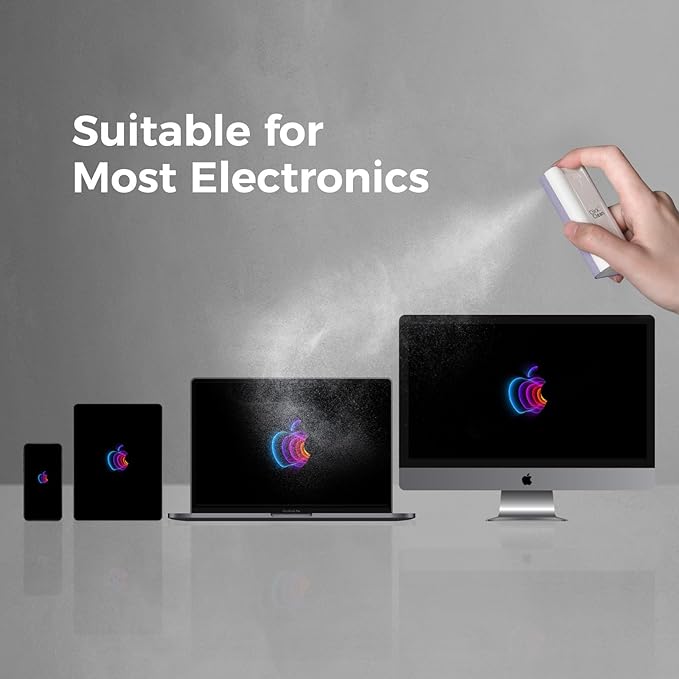 CLICK CLEAN Touchscreen Mist Cleaner, Screen Cleaner, All in One Screen Cleaner Spray with Microfiber and Phone Stand for All Phones, Laptop and Tablet Screens (Purple), W5131