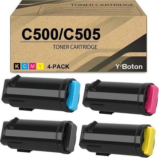 High Yield Versalink C500/C505 Toner Cartridges Replacement for Xerox 106R03862 106R03863 106R03864 106R03865 Versalink C500 C500DN C500N C505 C505DN C505N C505S Printer (4-Pack, BK/C/M/Y)