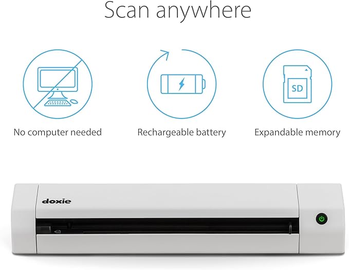Doxie Go SE - The Intuitive Portable Document Scanner with Rechargeable Battery and Easy Software for Home, Office, or Work from Home