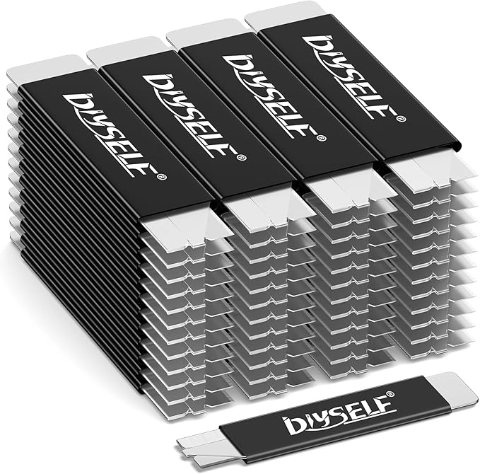 DIYSELF Box Cutters, 48 Pack Utility Knives, Mini Razor Knife, Box Cutter Knife with Single Edge Razor Blade, Box Cutter Retractable for Office, Home, Warehouse, Letter Openers, Box Knife (Black)