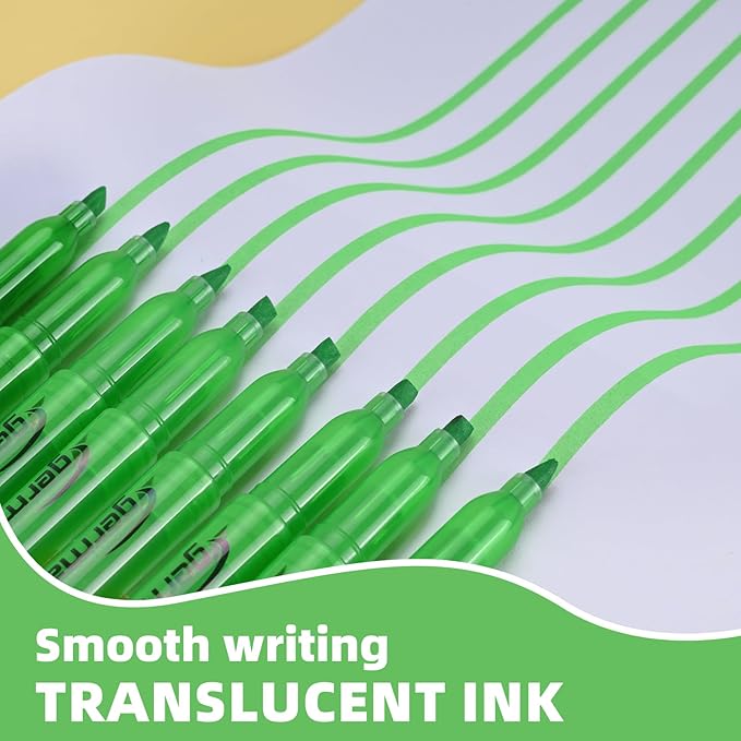 Highlighters 36 Pack, Chisel Tip Green Highlighter Bright Colors,Quickly Drying, Perfect for Students Kids Adults Classroom, School, Office