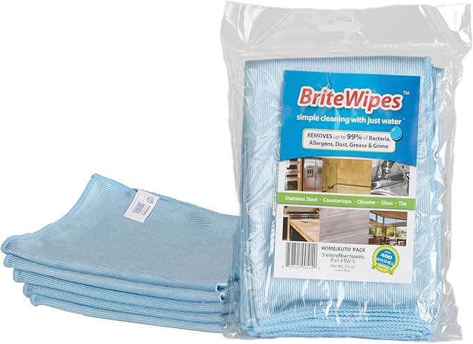 Brite & Clean BriteWipes® (Bright Wipes) Premium Microfiber Towels (5 Pack)