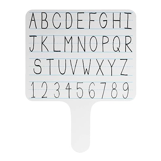 Flipside Products - 7.75" x 10" Two-Sided (Lined Side/Blank White Side) Rectangular Dry Erase Writing Answer Paddles, 12 Pack + Black Markers + Erasers