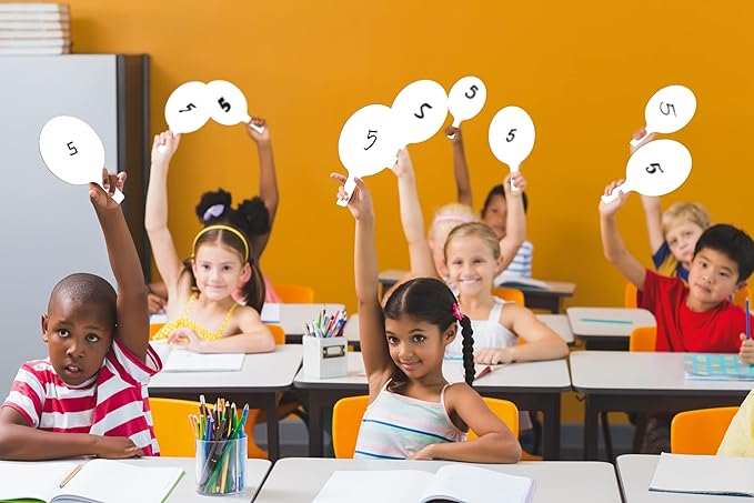 Flipside Products Oval Dry Erase Answer Paddles w/Black Dry Erase Marker and Erasers, Auction, Handheld Whiteboard, Handle Response Board, 36 Pieces, Set of 12