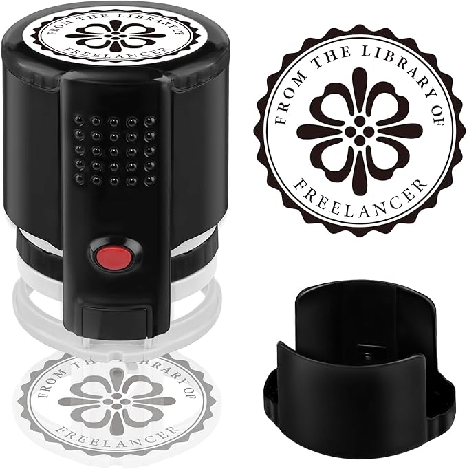 Custom Ink Stamp | Personalized Self Inking Stamp Gifts for Book Lovers, Readers, Teachers | 5 Ink Colors (Design-04)