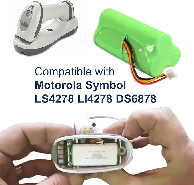 HQRP 5-Pack Battery Compatible with Motorola Symbol LS4278 LS-4278 LS4278-M LI4278 DS6878 82-67705-01 BTRY-LS42RAAOE-01 K35466 Cordless Bar Code Scanner LI-4278 DS-6878