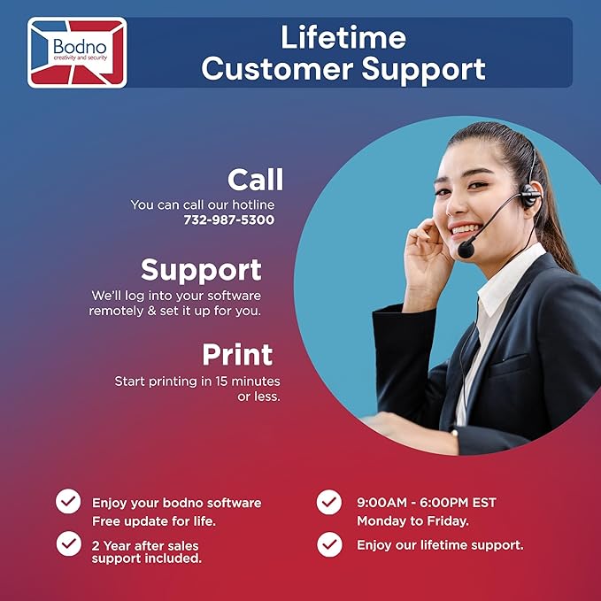 Evolis Zenius Single Sided ID Card Printer & Complete Supplies Package with Bodno Silver Edition ID Software