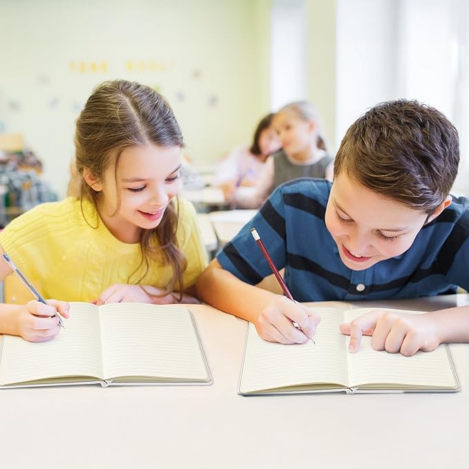 Honoson 20 Pack Lined Journal Notebooks A5 Hardcover Executive Notebook 5.5" x 8.3" PU Leather Wide Ruled Journals Bulk with Elastic Band for Home Business Office School Supplies(White)